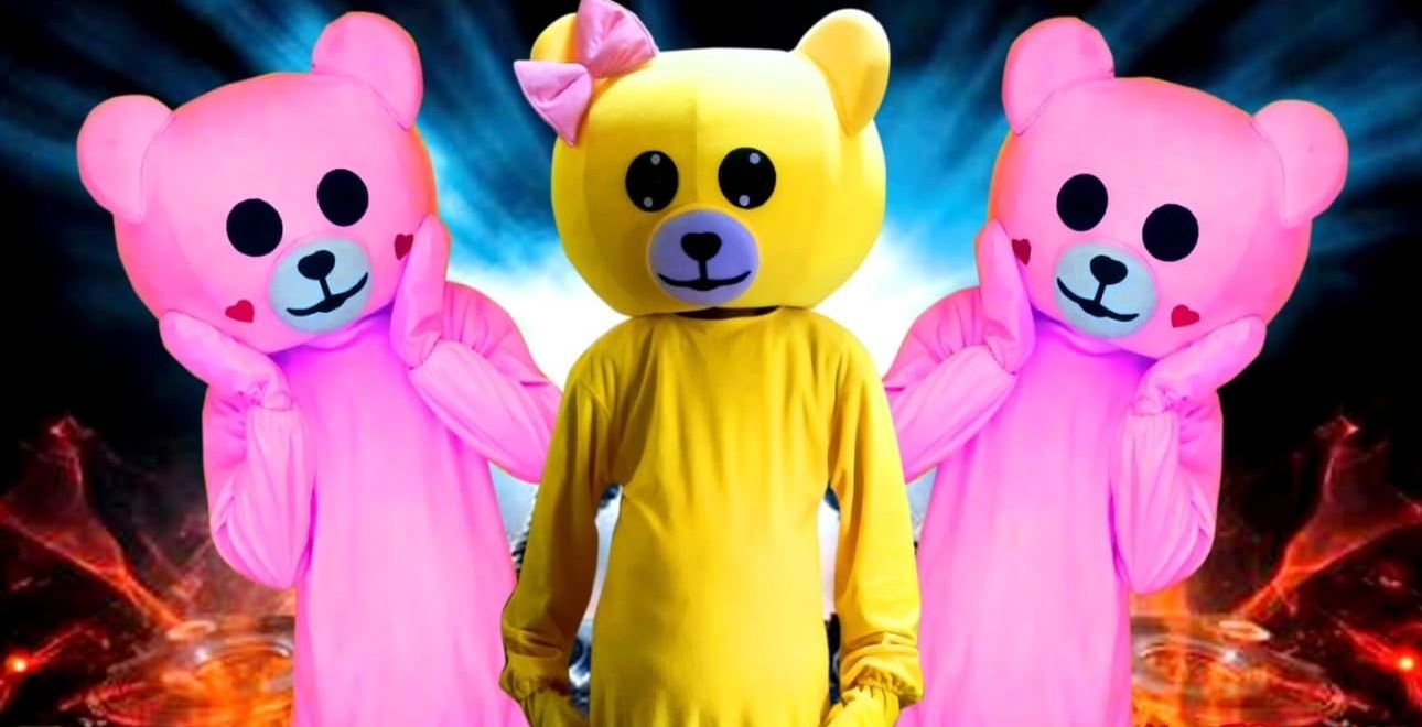 Teddy Bear Dance on LED Floor