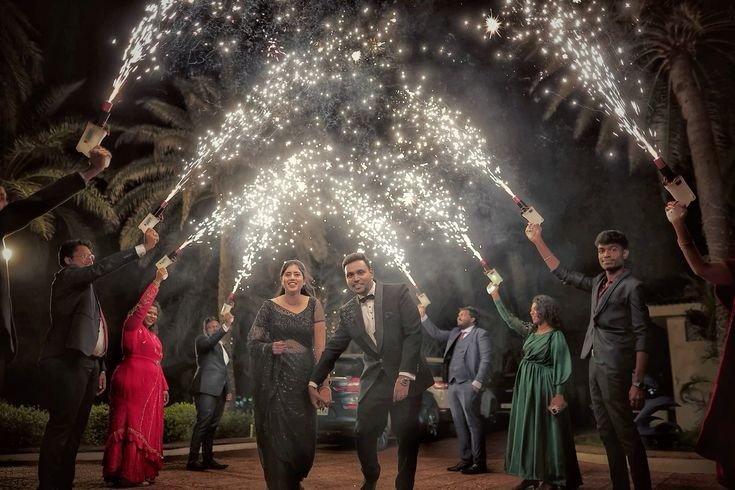 Outdoor Sparkler Couple Entry